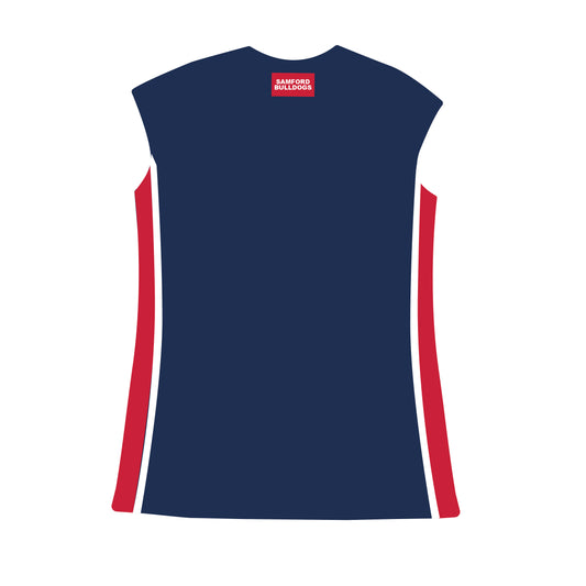 The Campbell Cap Sleeve Dress Samford Bulldogs Woven Label | Navy