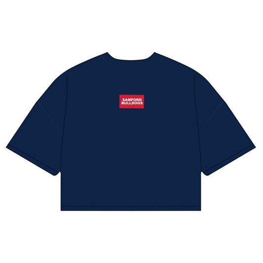 The Kristen Airy Shirt Samford Bulldogs Woven Label | Navy