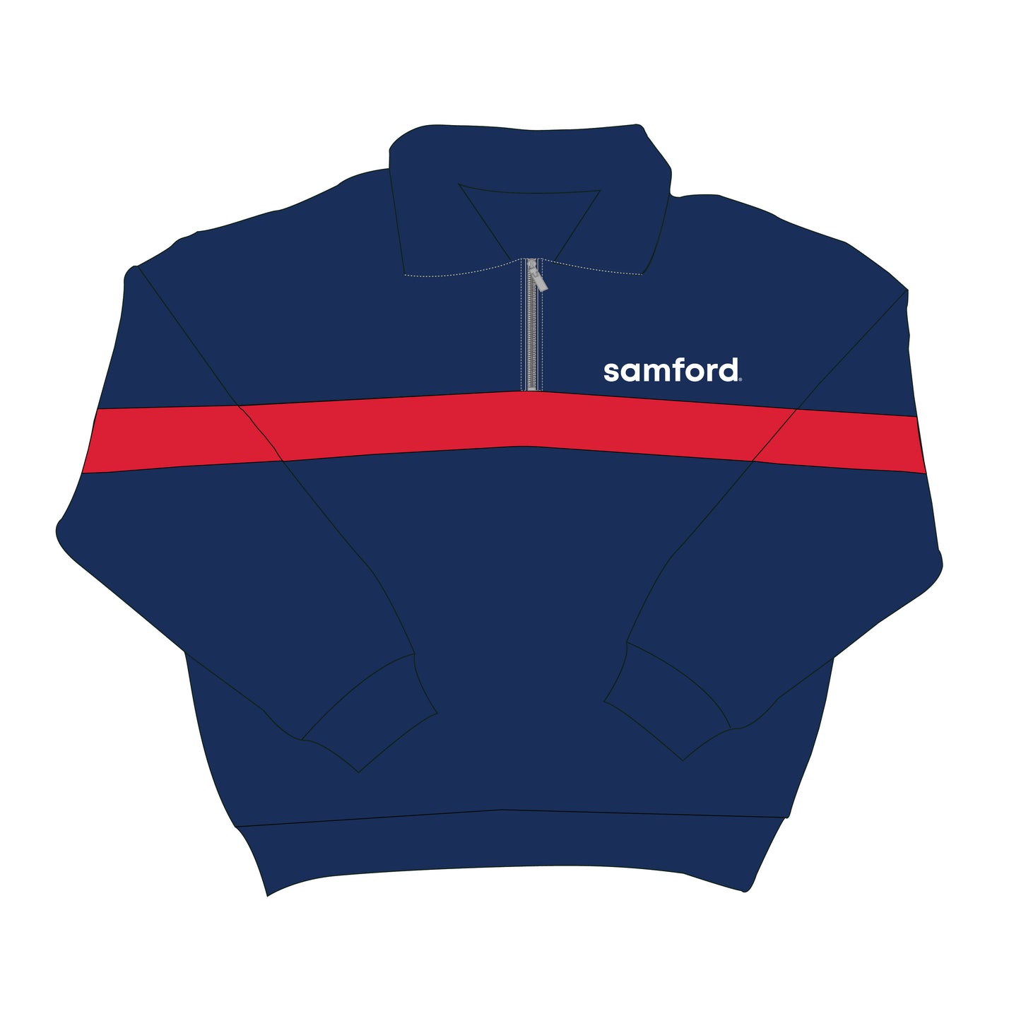 The Heather Half Zip Samford | Navy