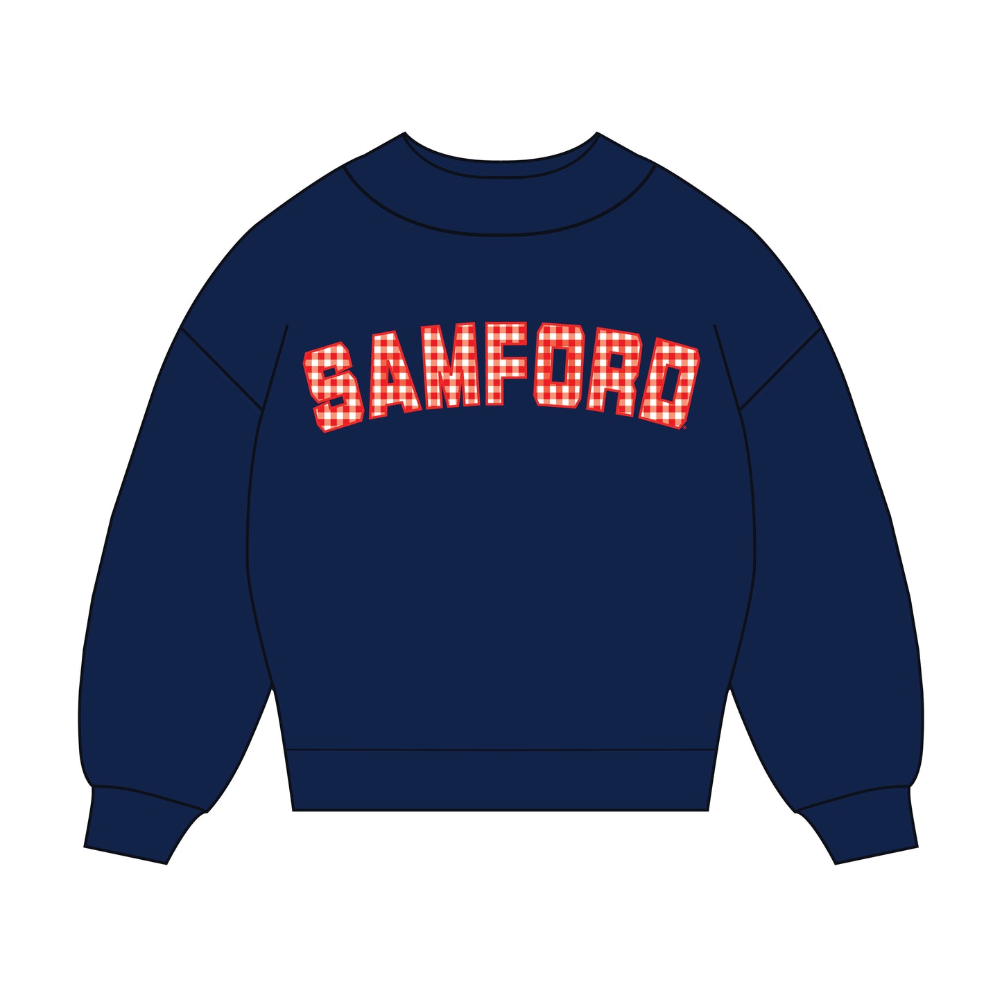 The Mallory Gingham Mockneck Samford | Navy