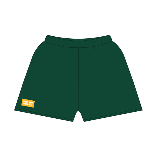The Becca Shorts Sic 'Em Bears Woven Label | Green