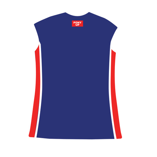 The Campbell Cap Sleeve Dress Pony Up Woven Label | Royal