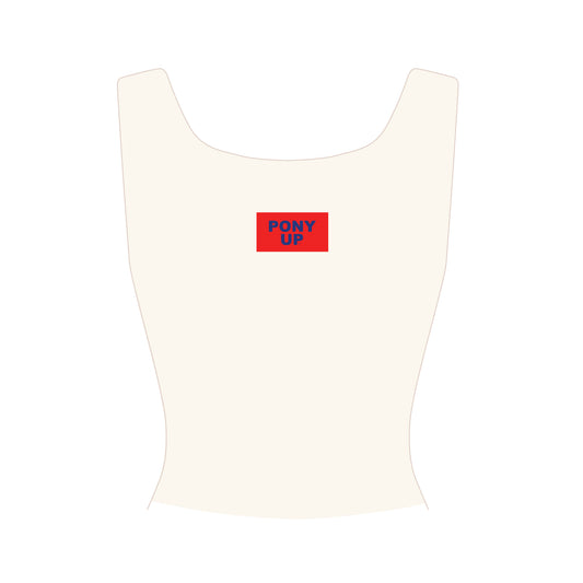 The Alli Ribbed Tank Pony Up Woven Label | Bone
