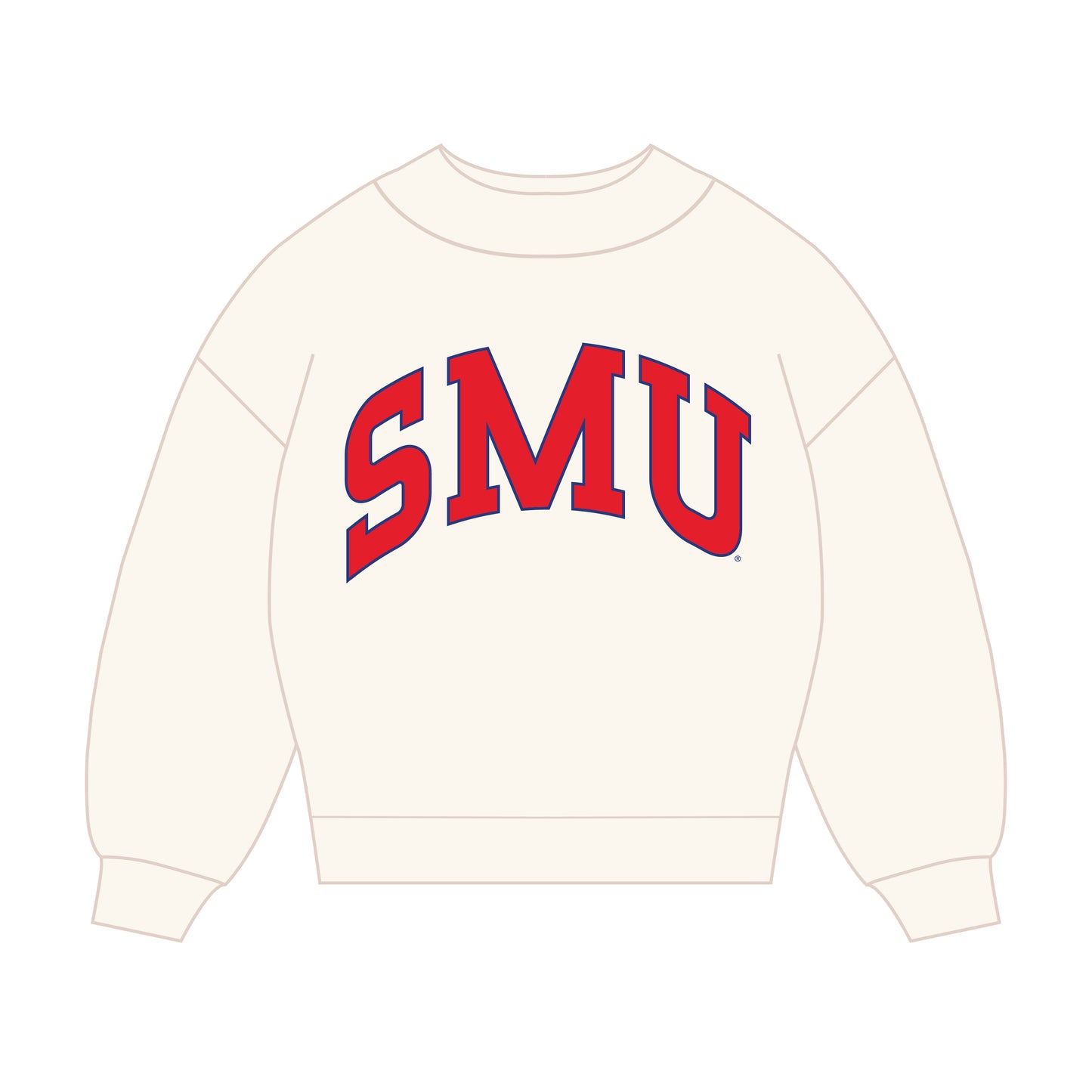 The Madi Classic Mockneck SMU Applique | Bone