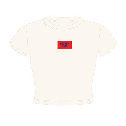 The Raegan Ribbed Baby Tee Pony Up Woven Label | Youth Bone