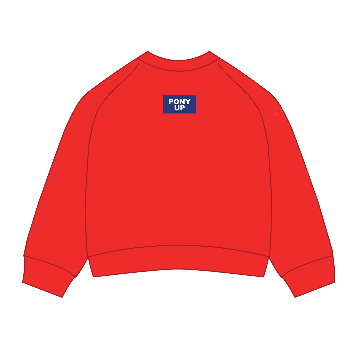 The Ava Airy Crewneck Pony Up Woven Label | Bright Red