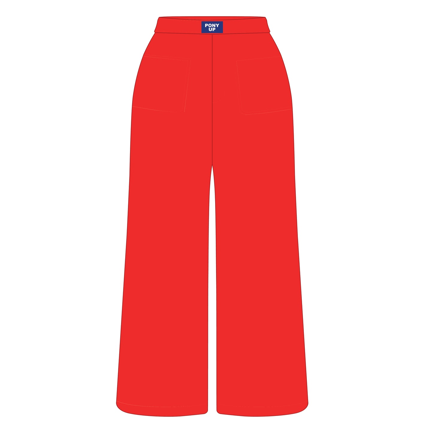 The Ava Airy Pants Pony Up Woven Label | Bright Red