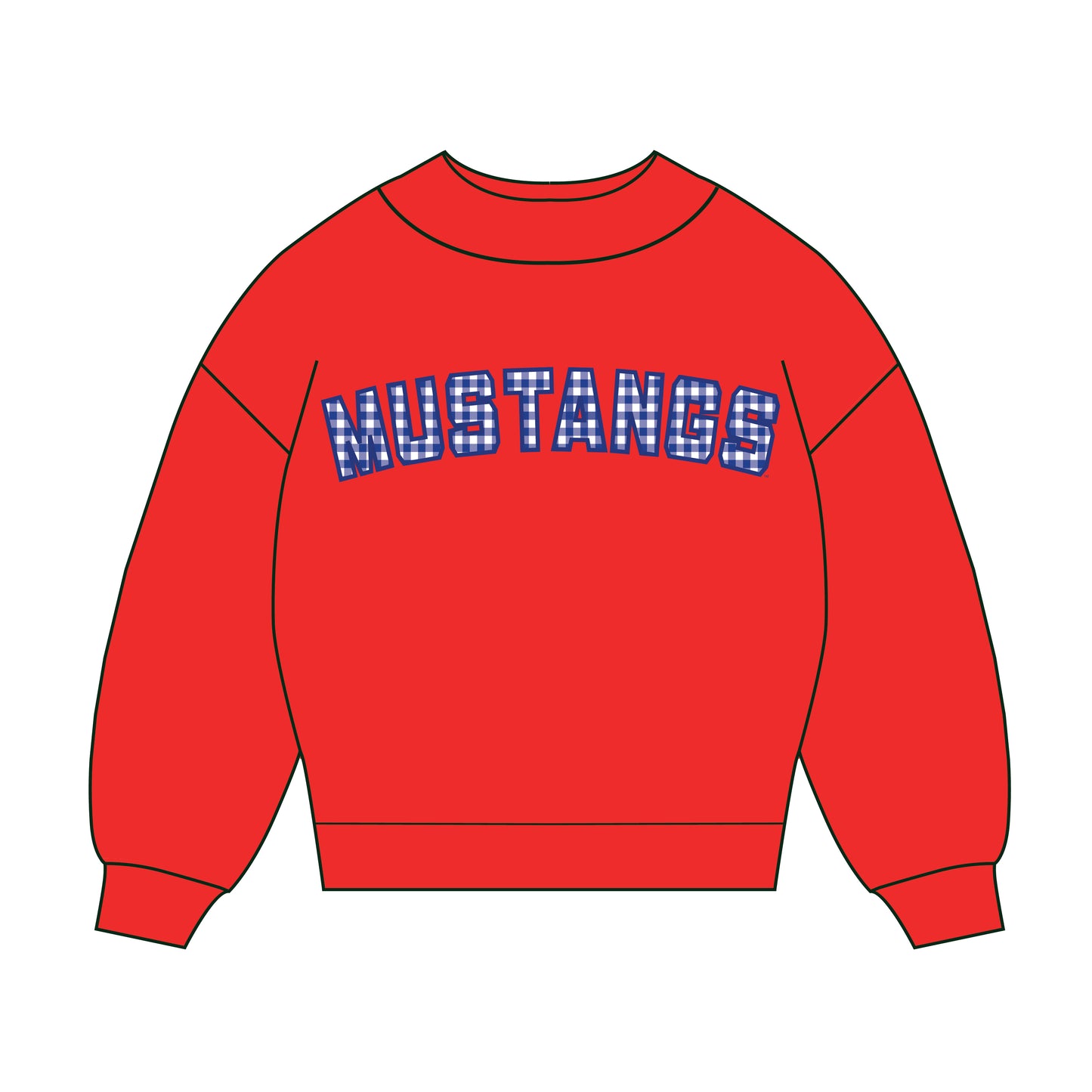 The Mallory Gingham Mockneck SMU | Bright Red