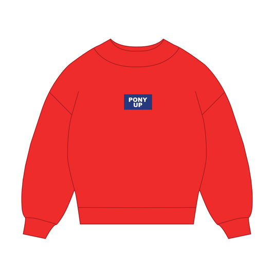 The Mary Mockneck Pony Up Woven Label | Bright Red