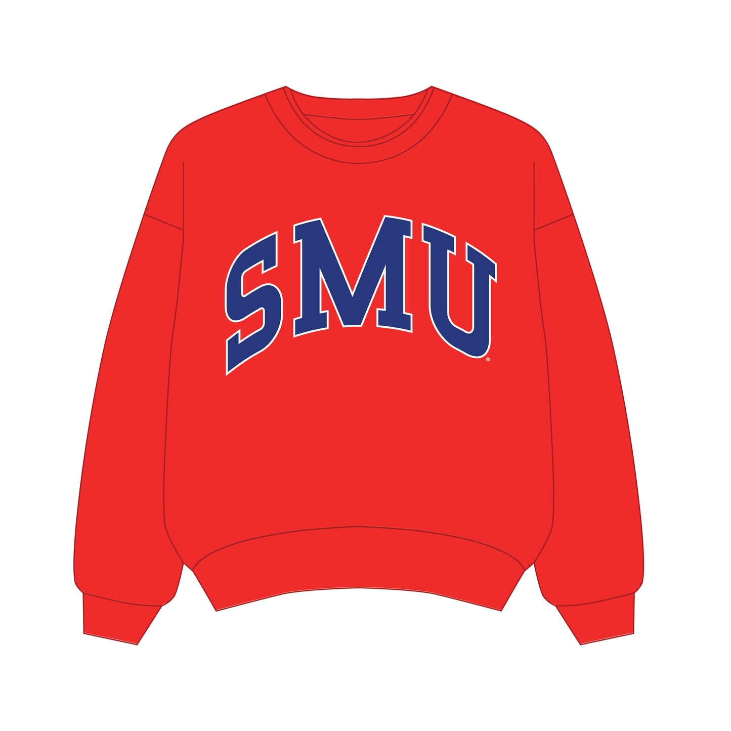 The Olivia Oversized Crewneck SMU | Bright Red