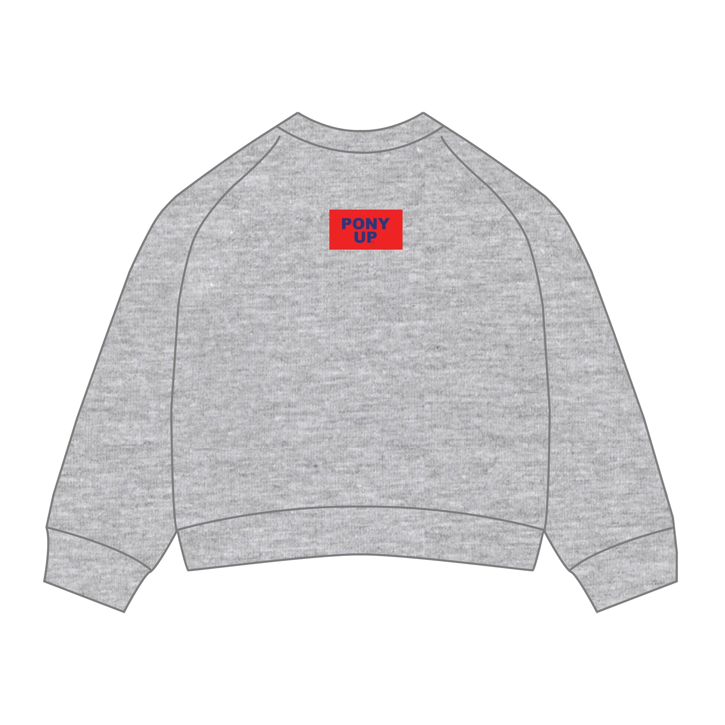 The Ava Airy Crewneck Pony Up Woven Label | Heather Grey