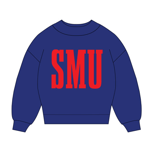 The Madi Varsity Mockneck SMU | Royal