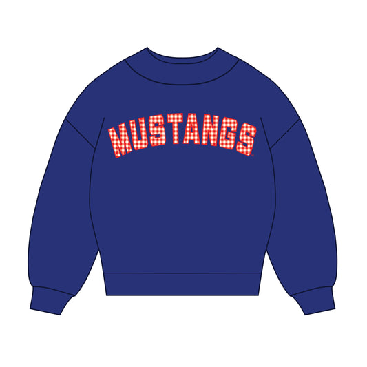 The Mallory Gingham Mockneck SMU | Royal