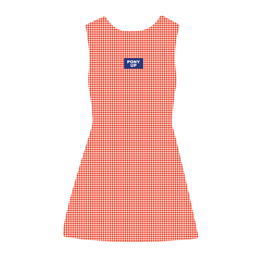 The Grace Gingham Dress Pony Up Woven Label | Bright Red