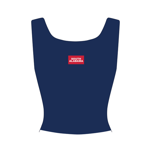 The Alli Airy Tank South Alabama Woven Label  | Navy