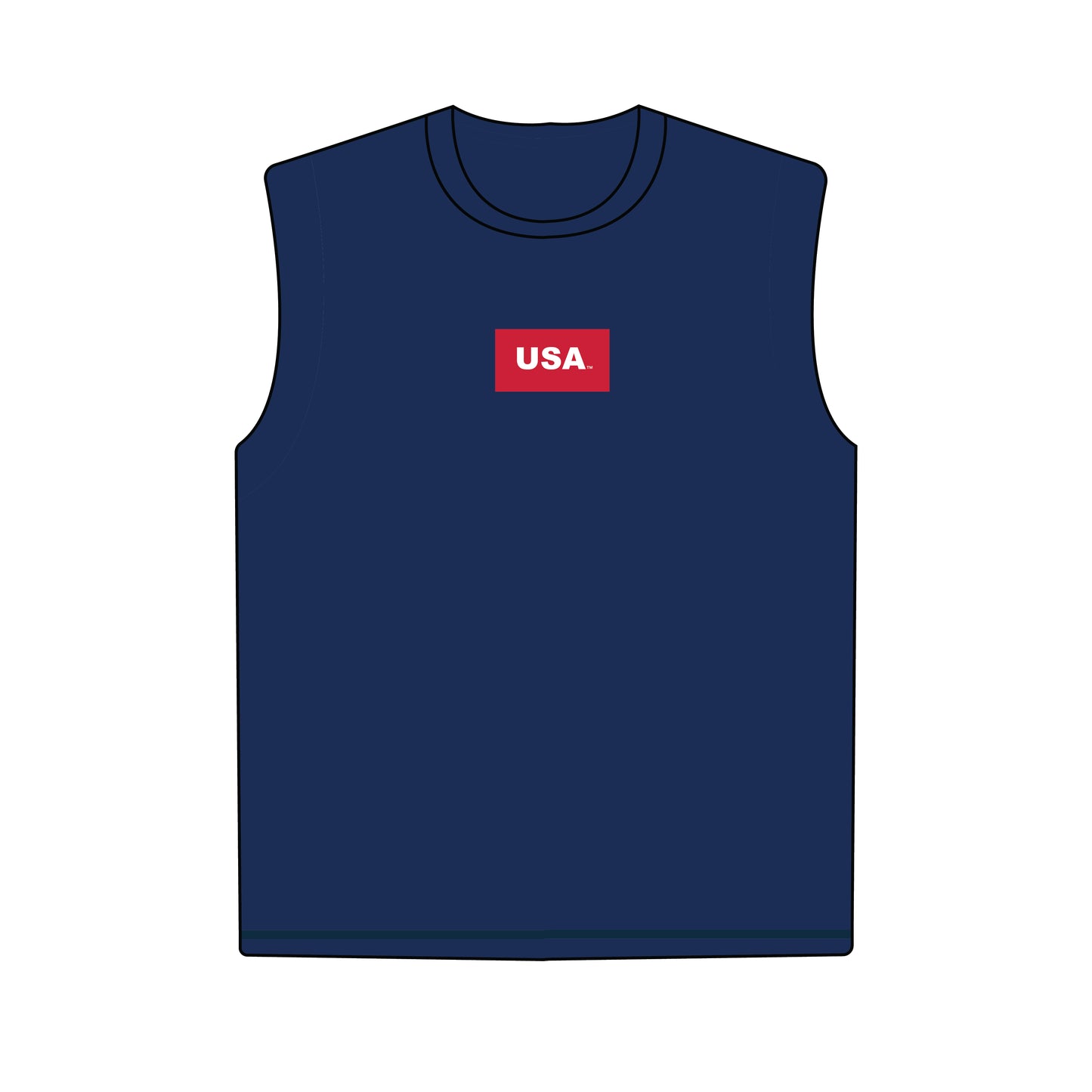 The Anna Active Tank USA Woven Label | Navy
