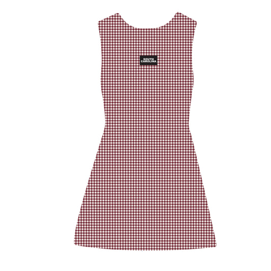 The Grace Gingham Dress South Carolina Woven Label | Deep Red
