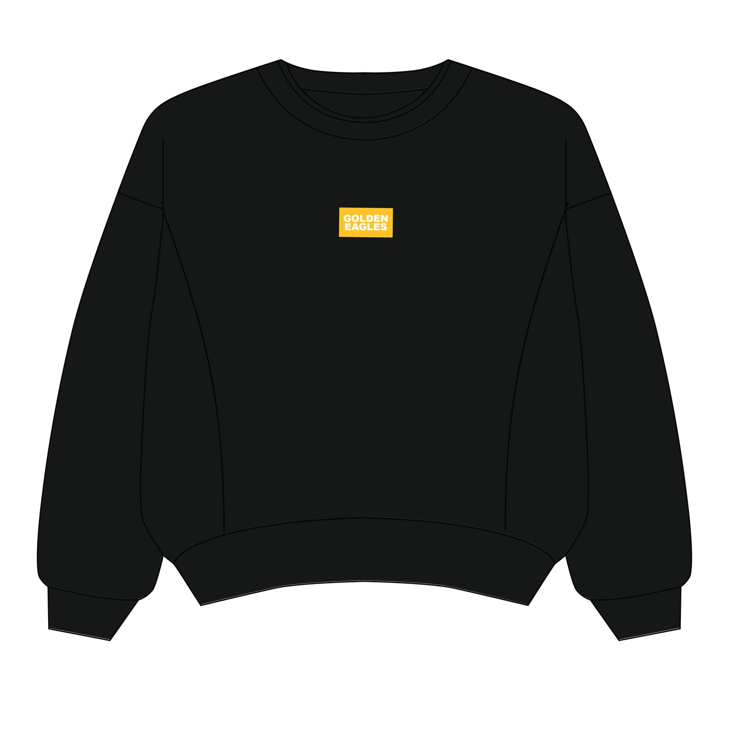 The Molly Corded Crew Golden Eagles Woven Label | Youth Black