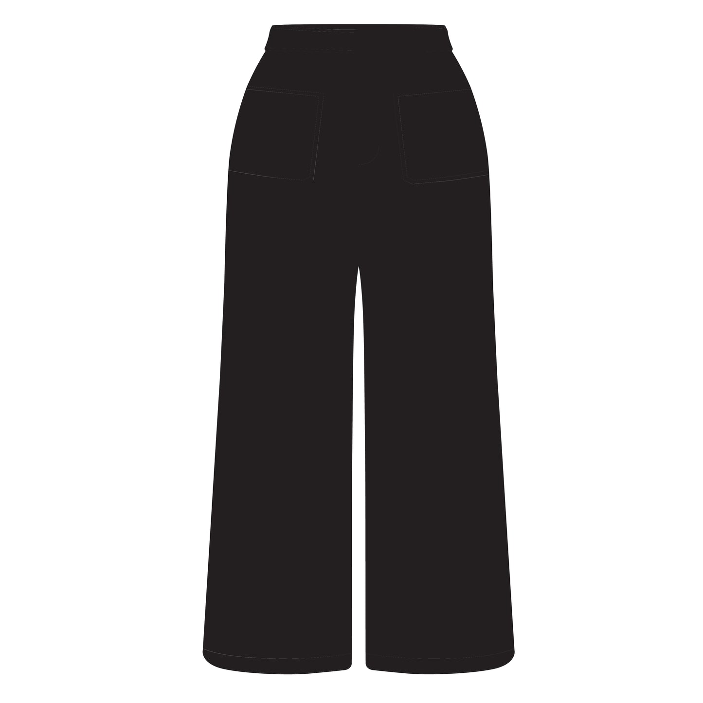 The Ava Airy Pants Golden Eagles Woven Label | Black