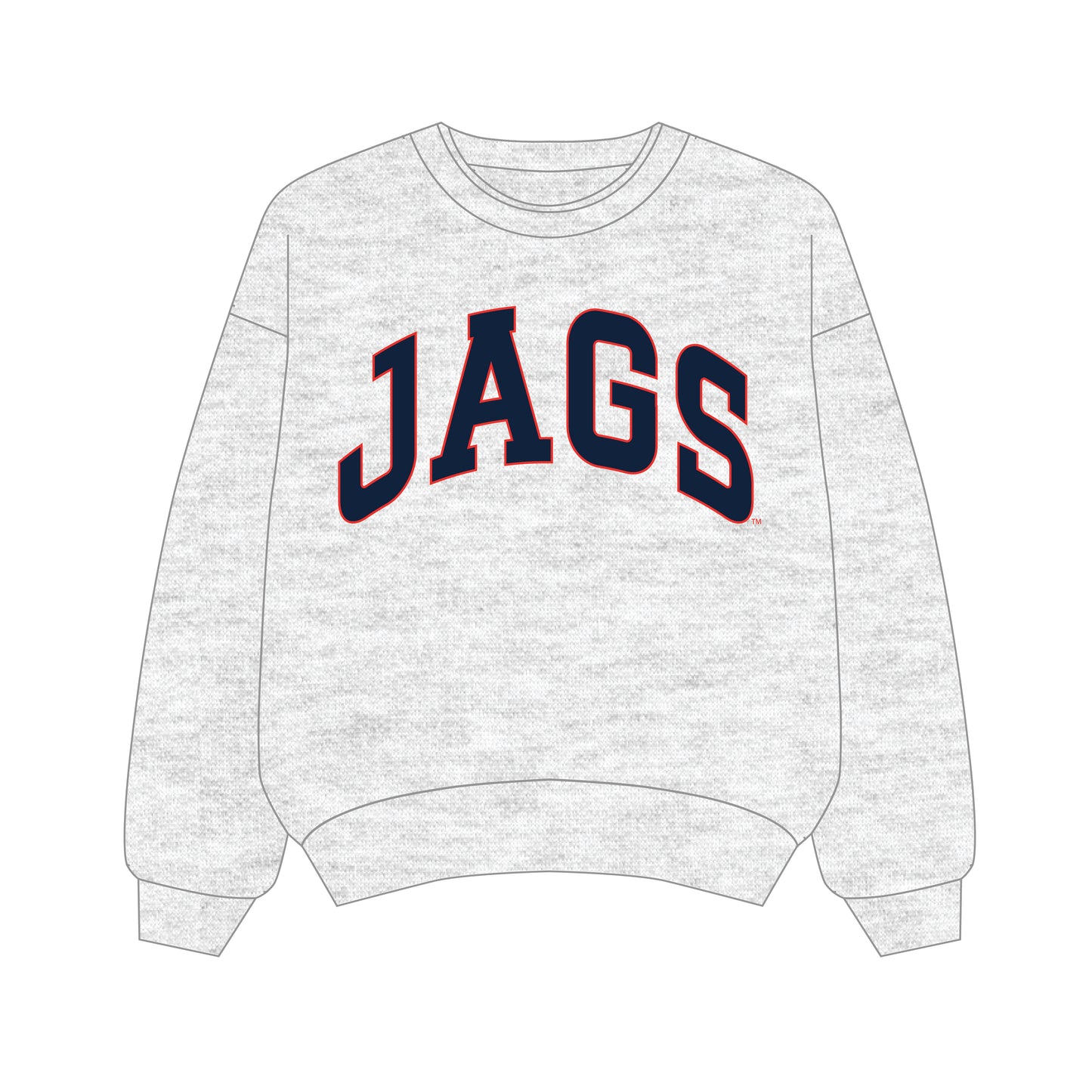The Olivia Oversized Crewneck South Alabama | Youth Ash