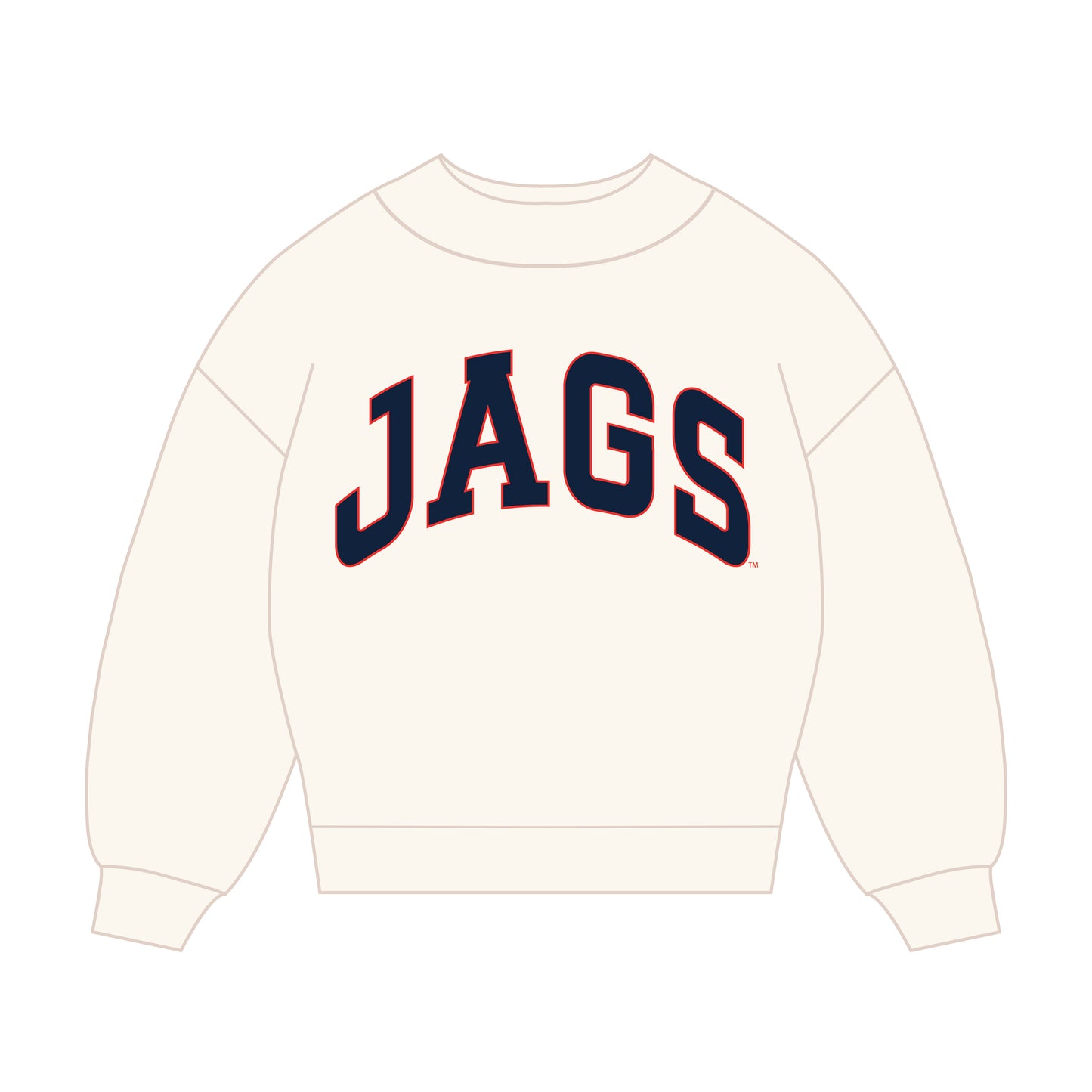 The Madi Classic Mockneck JAGS Applique | Bone