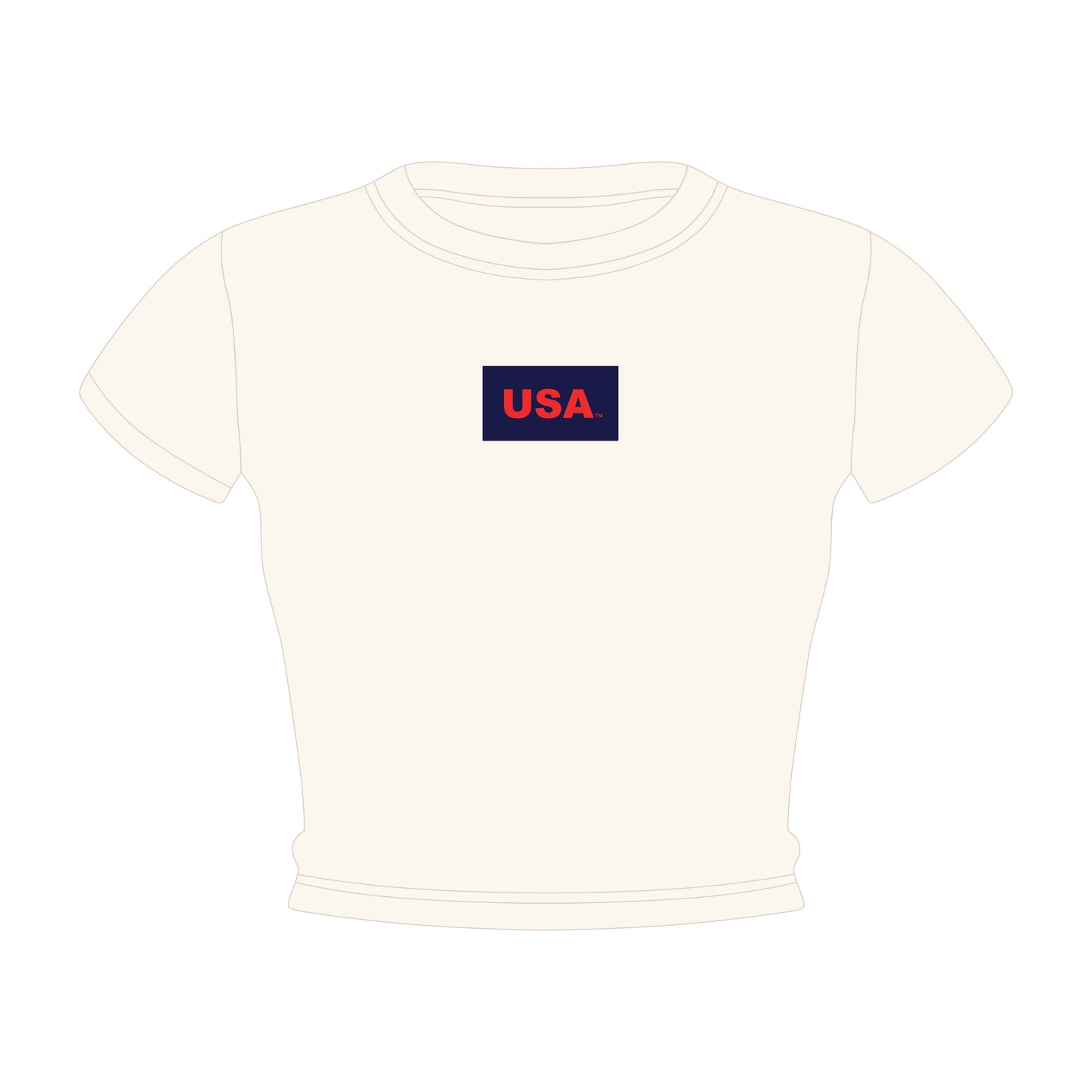The Raegan Ribbed Baby Tee USA Woven Label | Bone