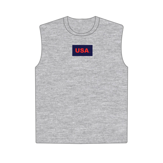 The Anna Active Tank USA Woven Label | Youth Heather Grey