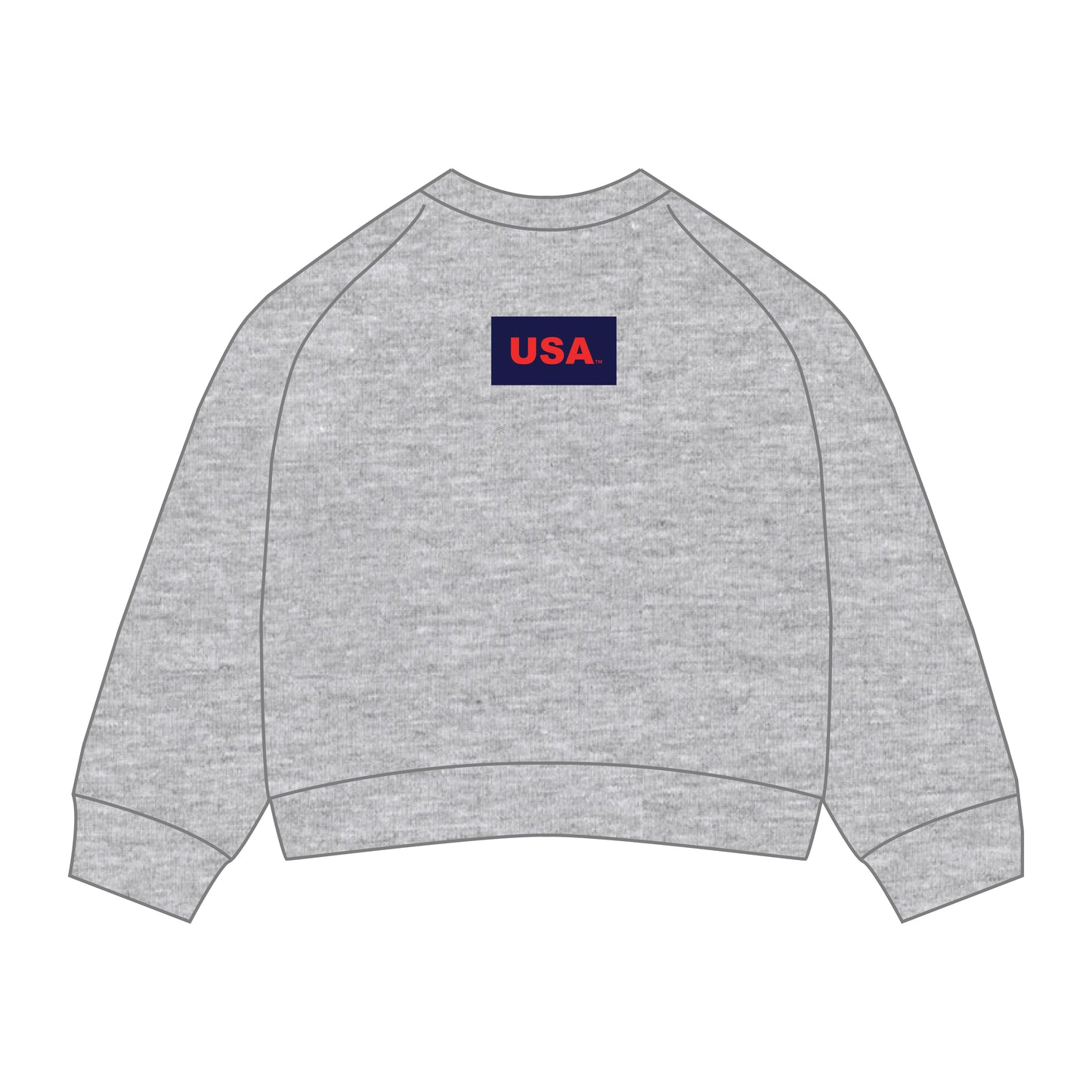 The Ava Airy Crewneck USA Woven Label | Heather Grey