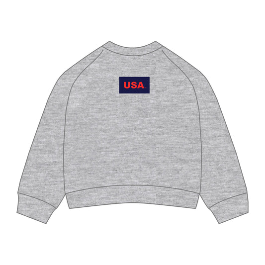 The Ava Airy Crewneck USA Woven Label | Heather Grey