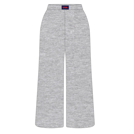 The Ava Airy Pants USA Woven Label | Heather Grey