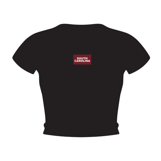 The Raegan Ribbed Baby Tee South Carolina Woven Label | Black