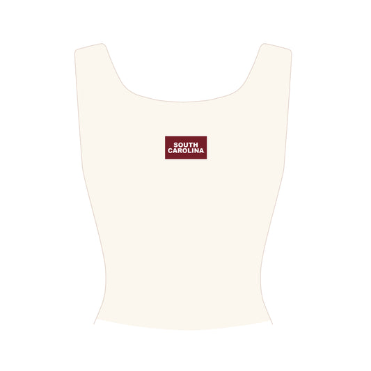 The Alli Ribbed Tank South Carolina Woven Label | Bone