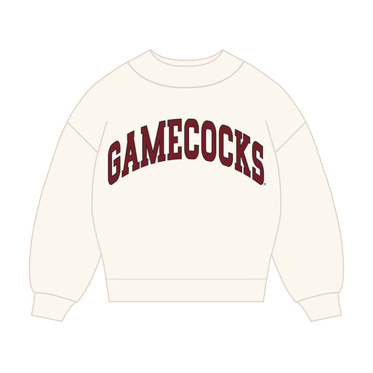The Madi Classic Mockneck Gamecocks Applique | Youth Bone