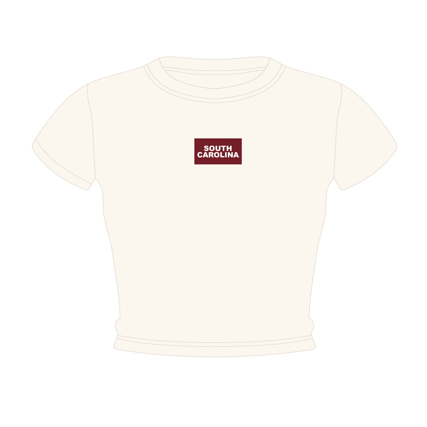 The Raegan Ribbed Baby Tee South Carolina Woven Label | Bone