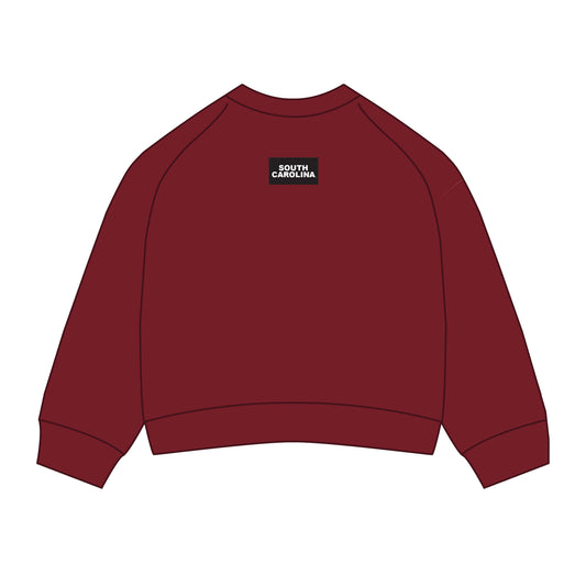The Ava Airy Crewneck South Carolina Woven Label | Deep Red