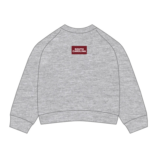 The Ava Airy Crewneck South Carolina Woven Label | Heather Grey