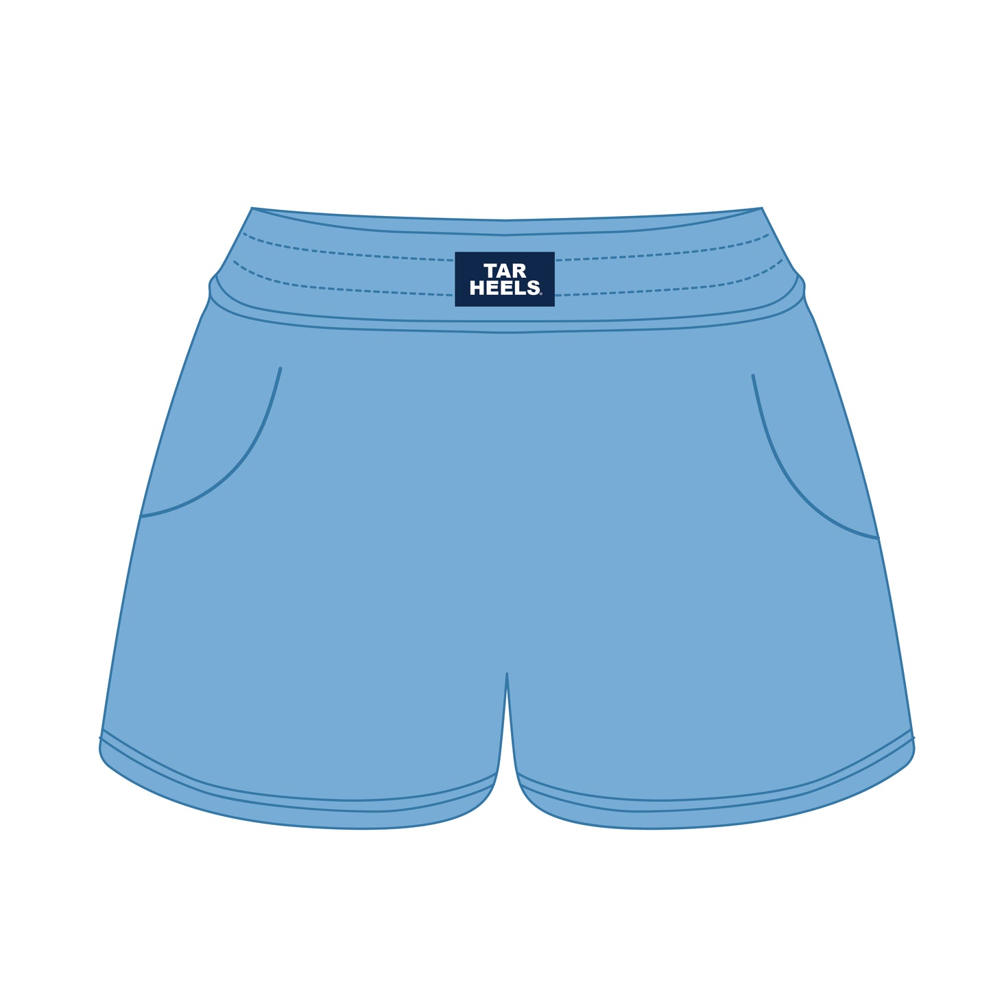 The Ava Airy Shorts Tar Heels Woven Label | Carolina Blue