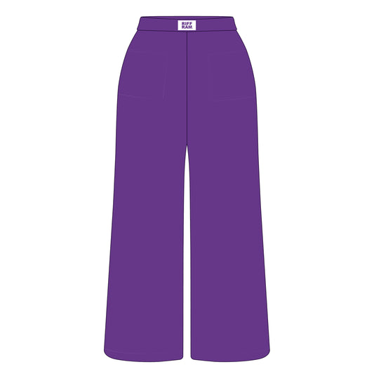 The Ava Airy Pants Riff Ram Woven Label | Purple