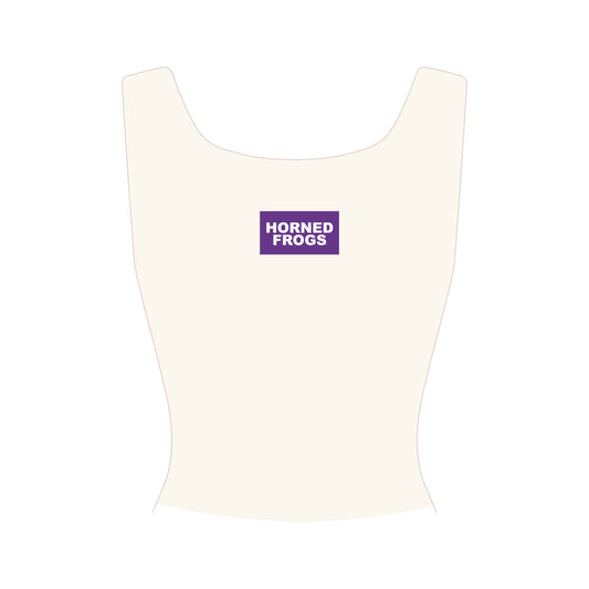 The Alli Ribbed Tank Horned Frogs Woven Label | Bone