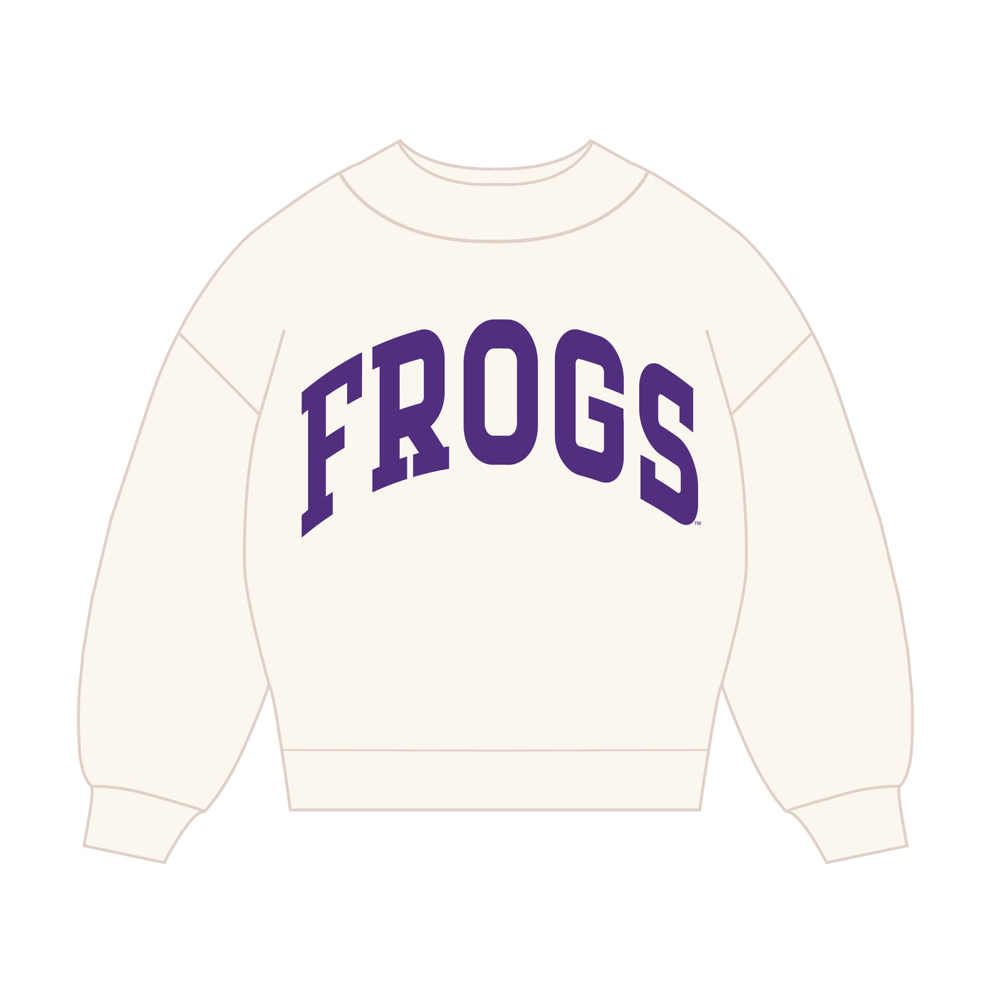 The Madi Classic Mockneck Frogs Applique | Bone