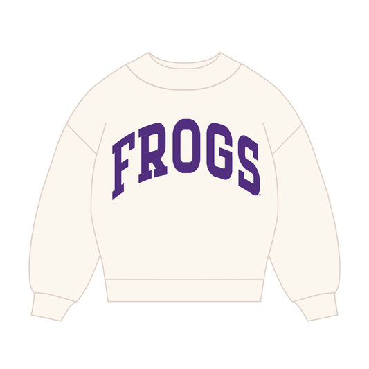 The Madi Classic Mockneck Frogs Applique | Youth Bone