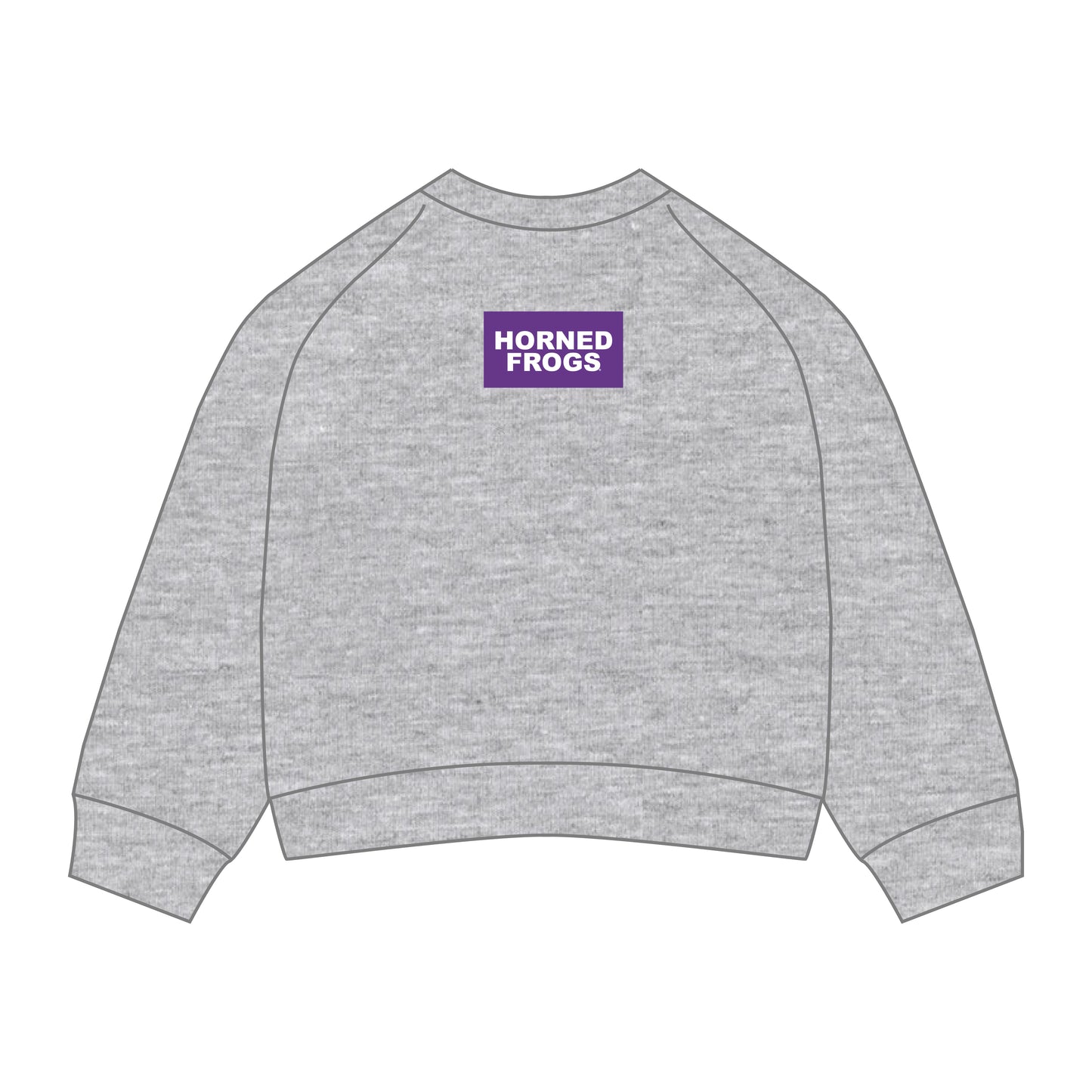 The Ava Airy Crewneck Horned Frogs Woven Label | Heather Grey