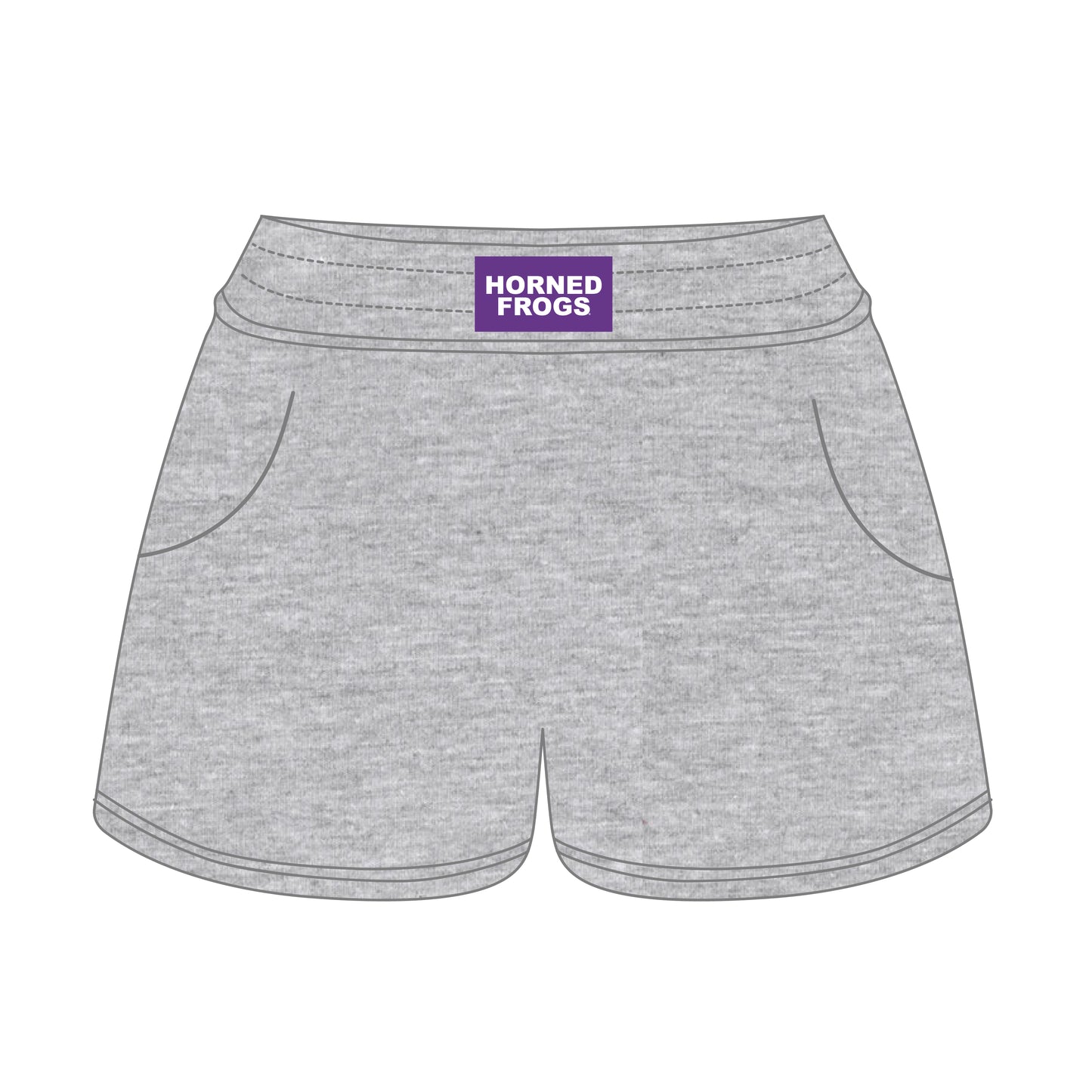 The Ava Airy Shorts Horned Frogs Woven Label | Heather Grey