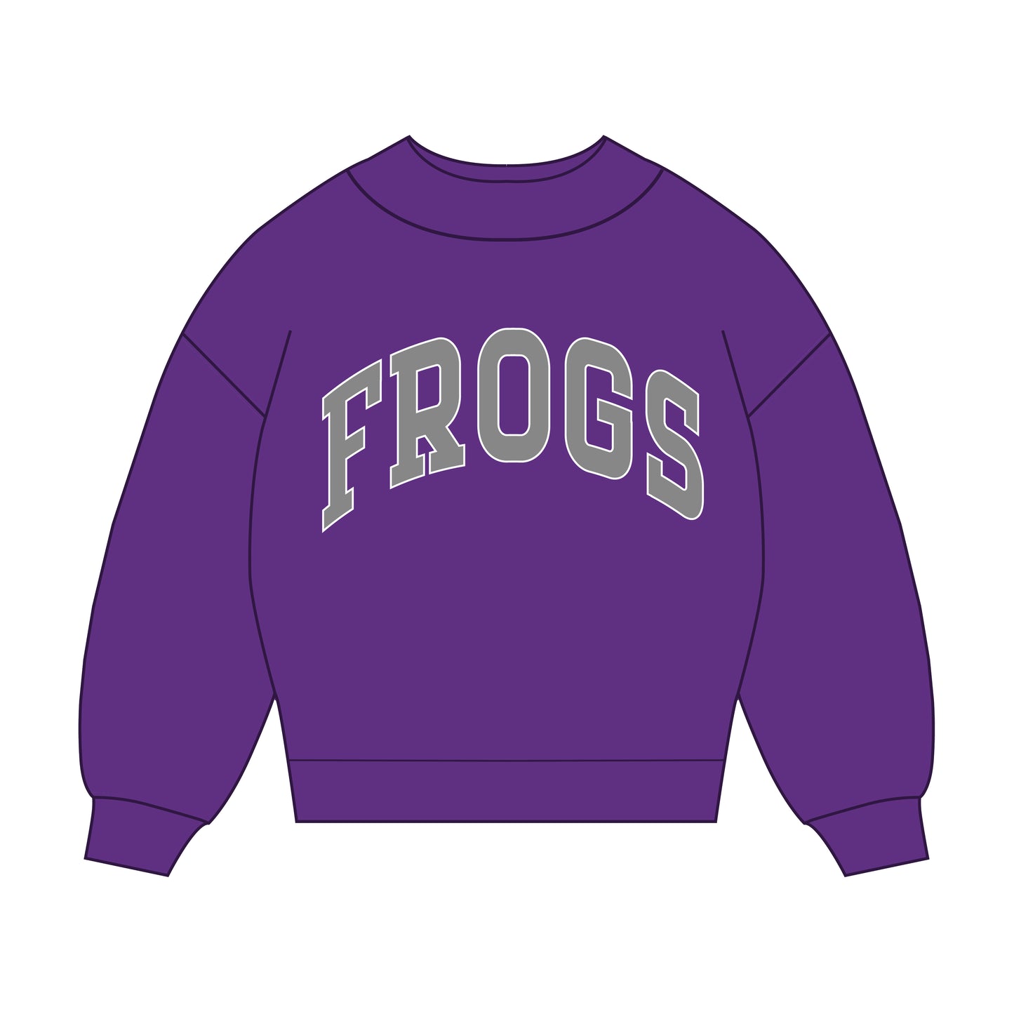 The Madi Classic Mockneck Frogs Applique | Purple