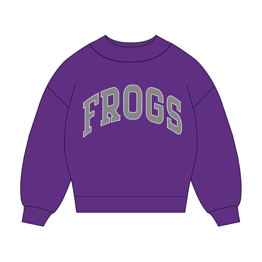 The Madi Classic Mockneck Frogs Applique | Purple