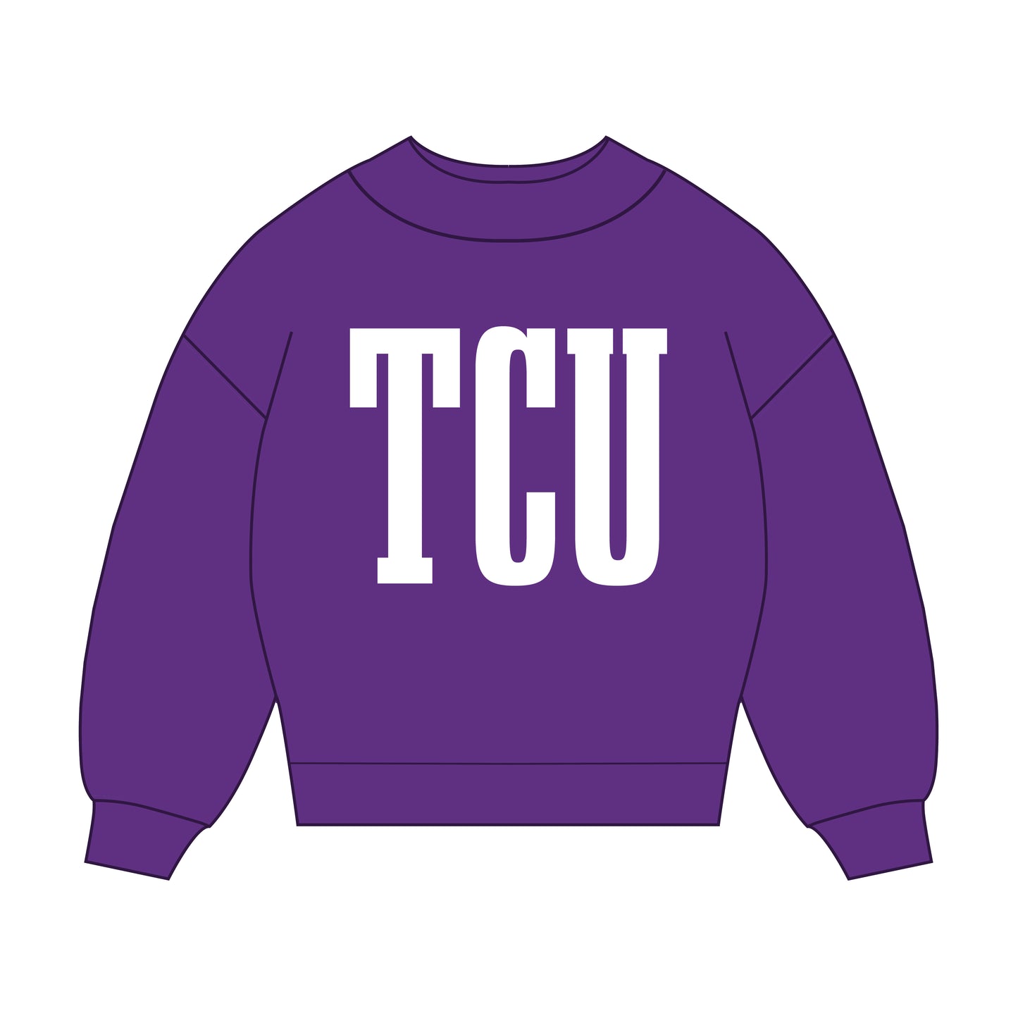 The Madi Varsity Mockneck TCU | Youth Purple