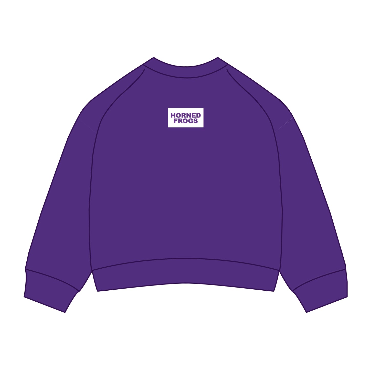 The Ava Airy Crewneck Horned Frogs Woven Label | Purple