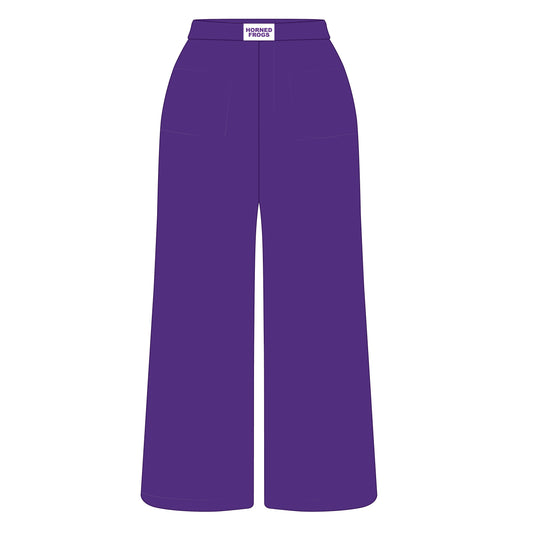 The Ava Airy Pants Horned Frogs Woven Label | Purple