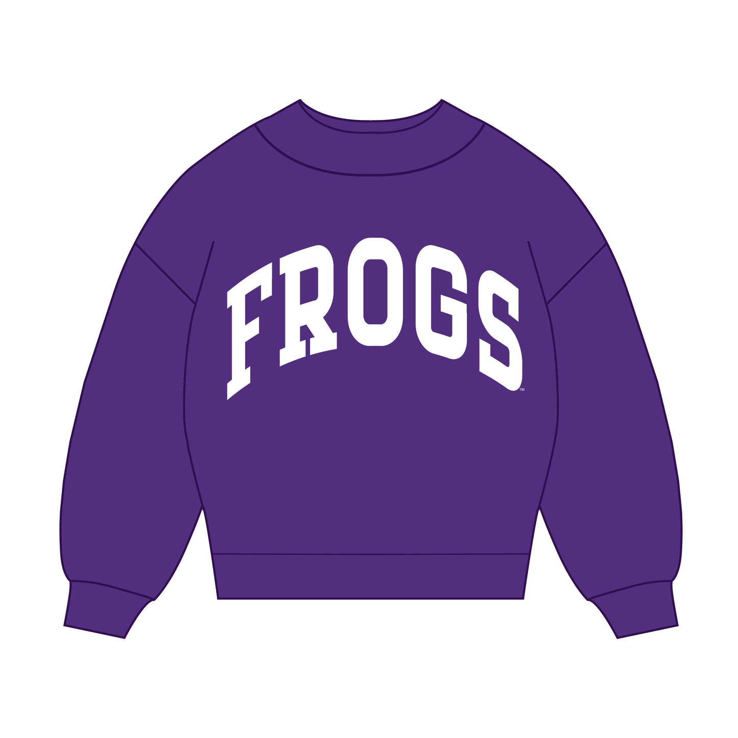 The Madi Classic Mockneck Frogs Applique | Purple
