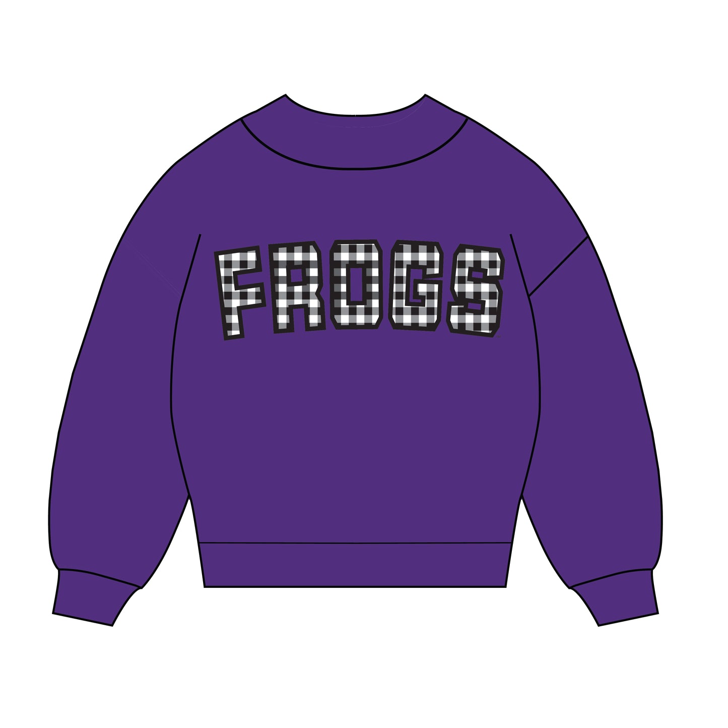 The Mallory Gingham Mockneck TCU | Youth Purple